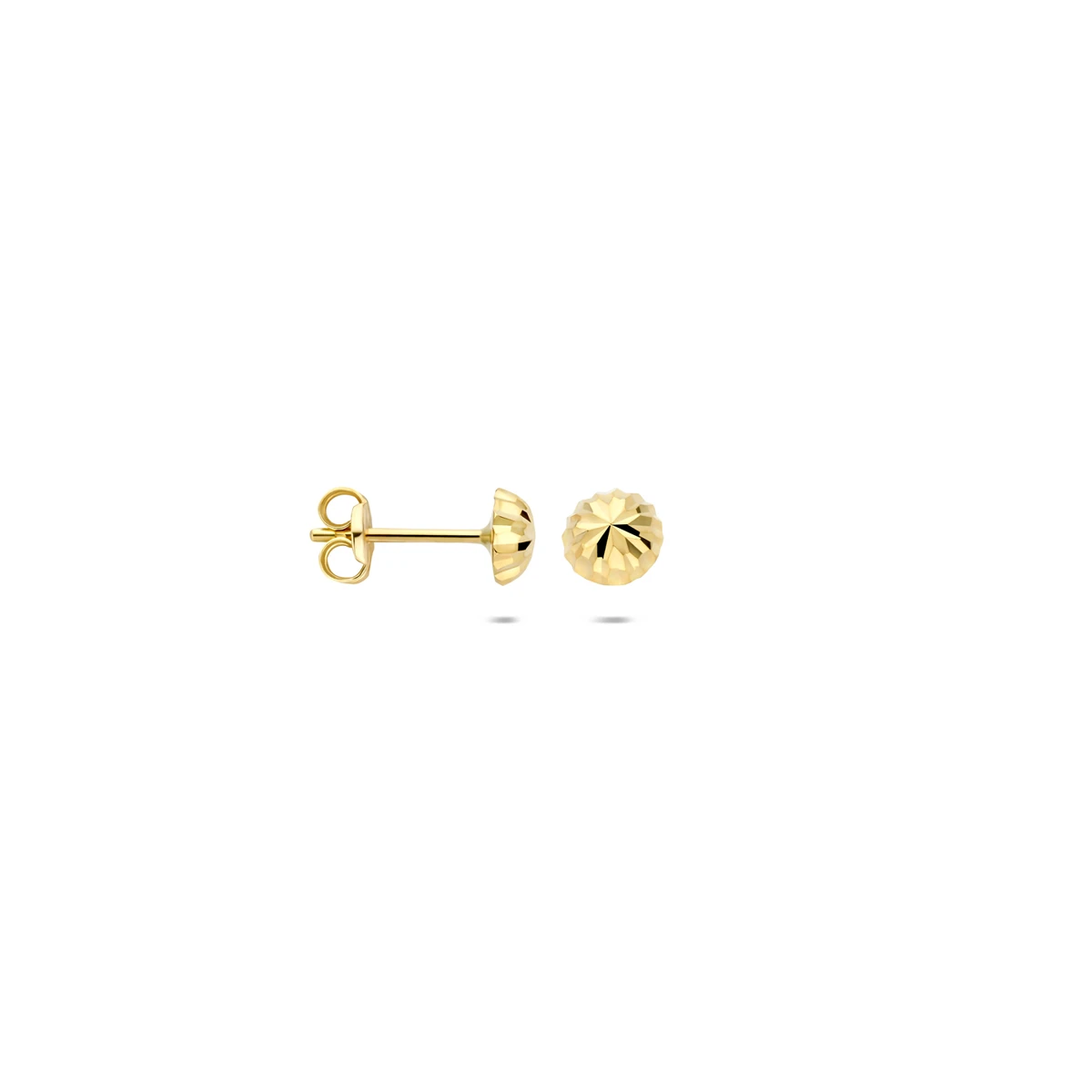 oorknoppen gediamanteerd 14K geelgoud