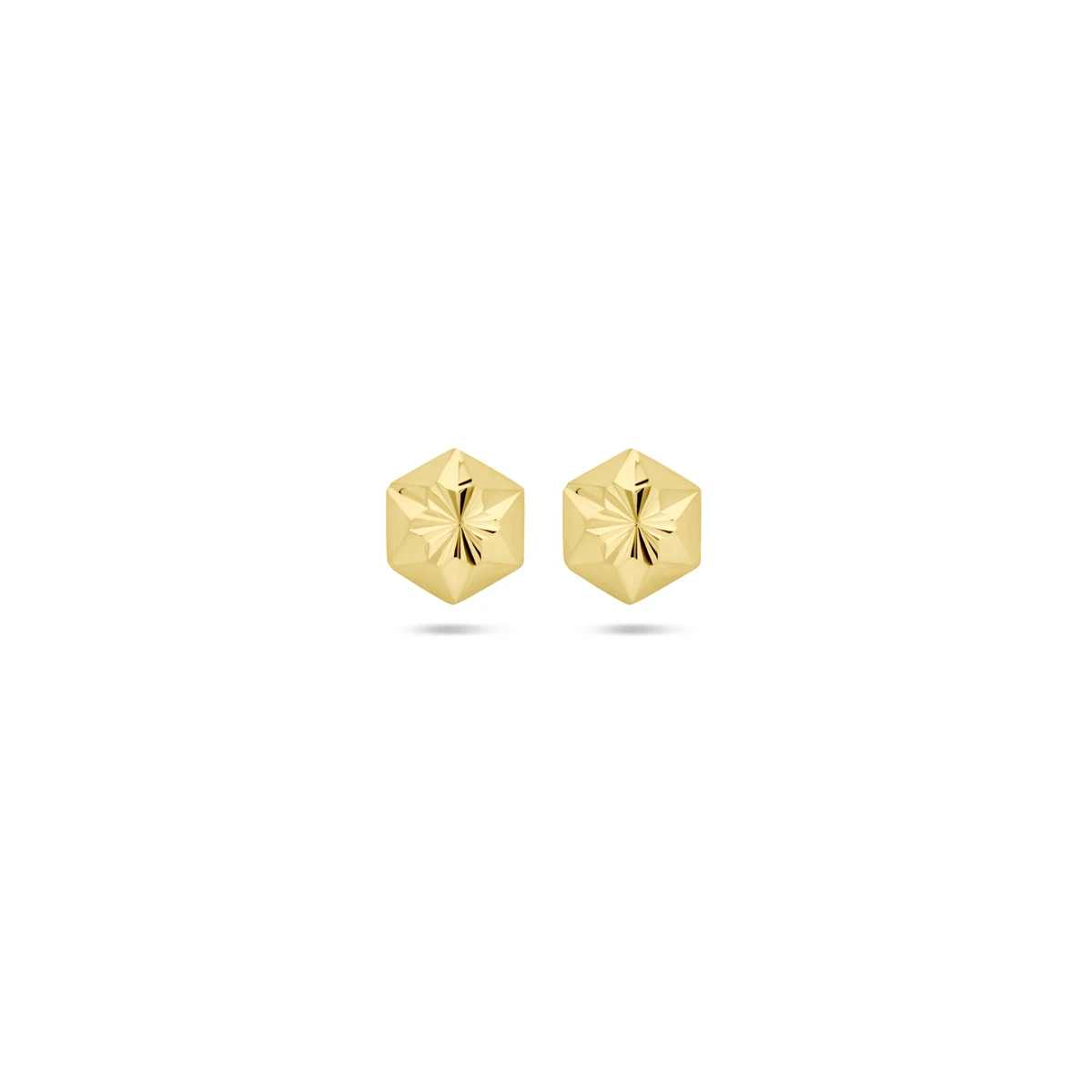 oorknoppen gediamanteerd 14K geelgoud