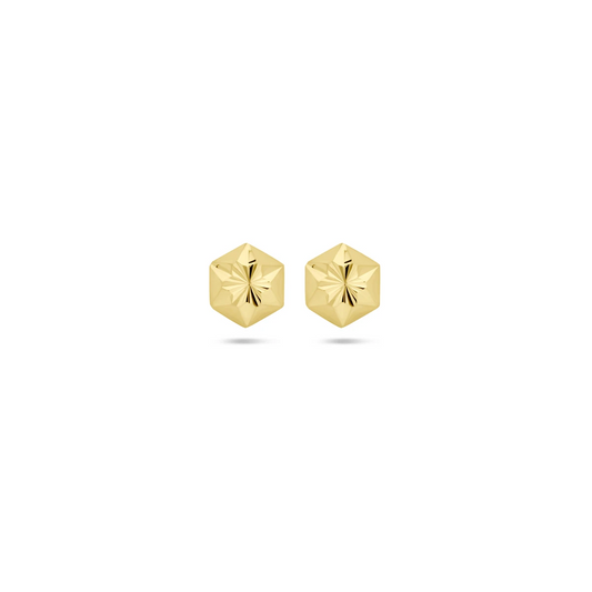 oorknoppen gediamanteerd 14K geelgoud