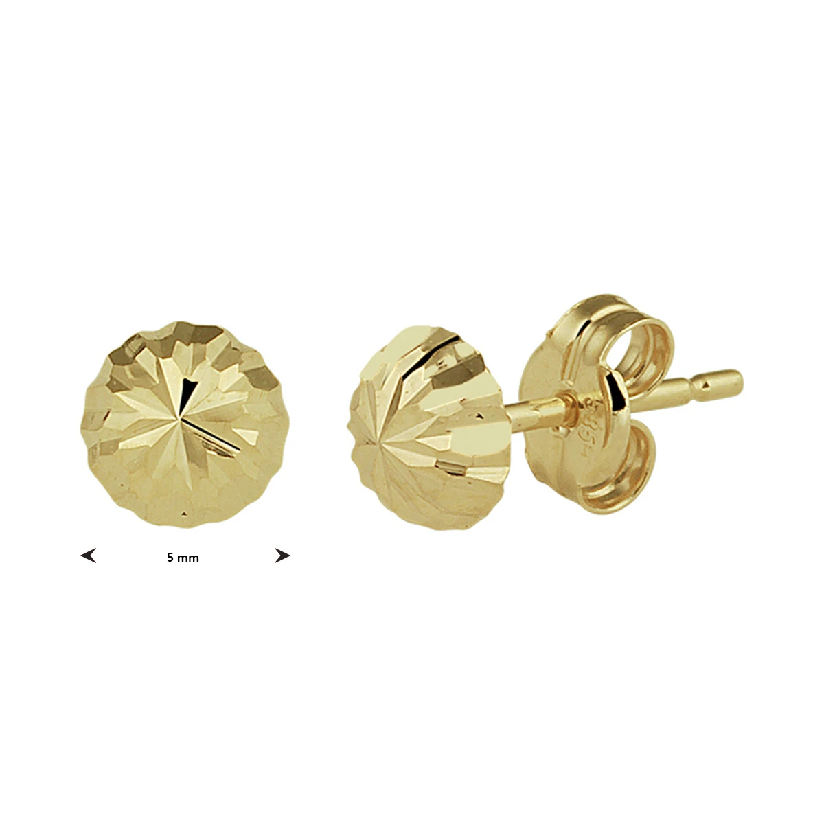 oorknoppen gediamanteerd 14K geelgoud