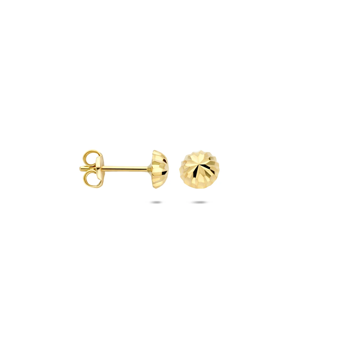 oorknoppen gediamanteerd 14K geelgoud