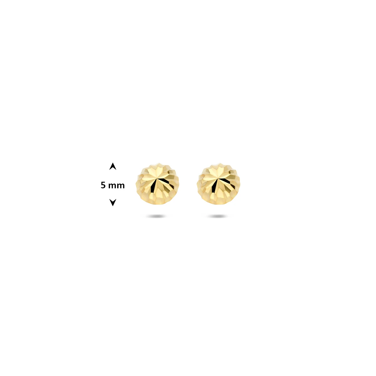 oorknoppen gediamanteerd 14K geelgoud