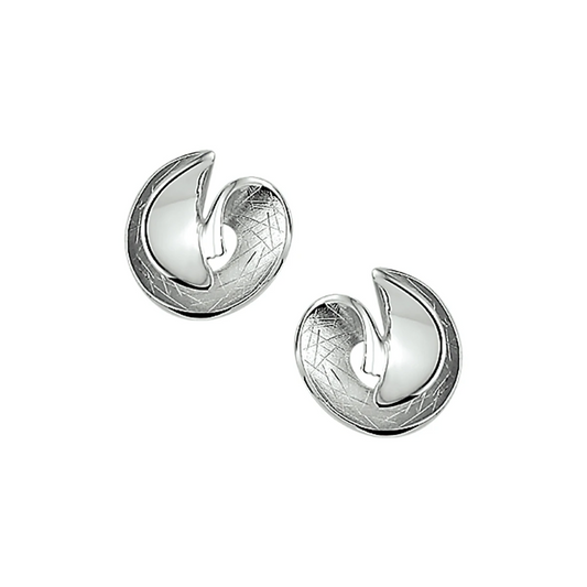 oorknoppen gescratcht zilver gerhodineerd