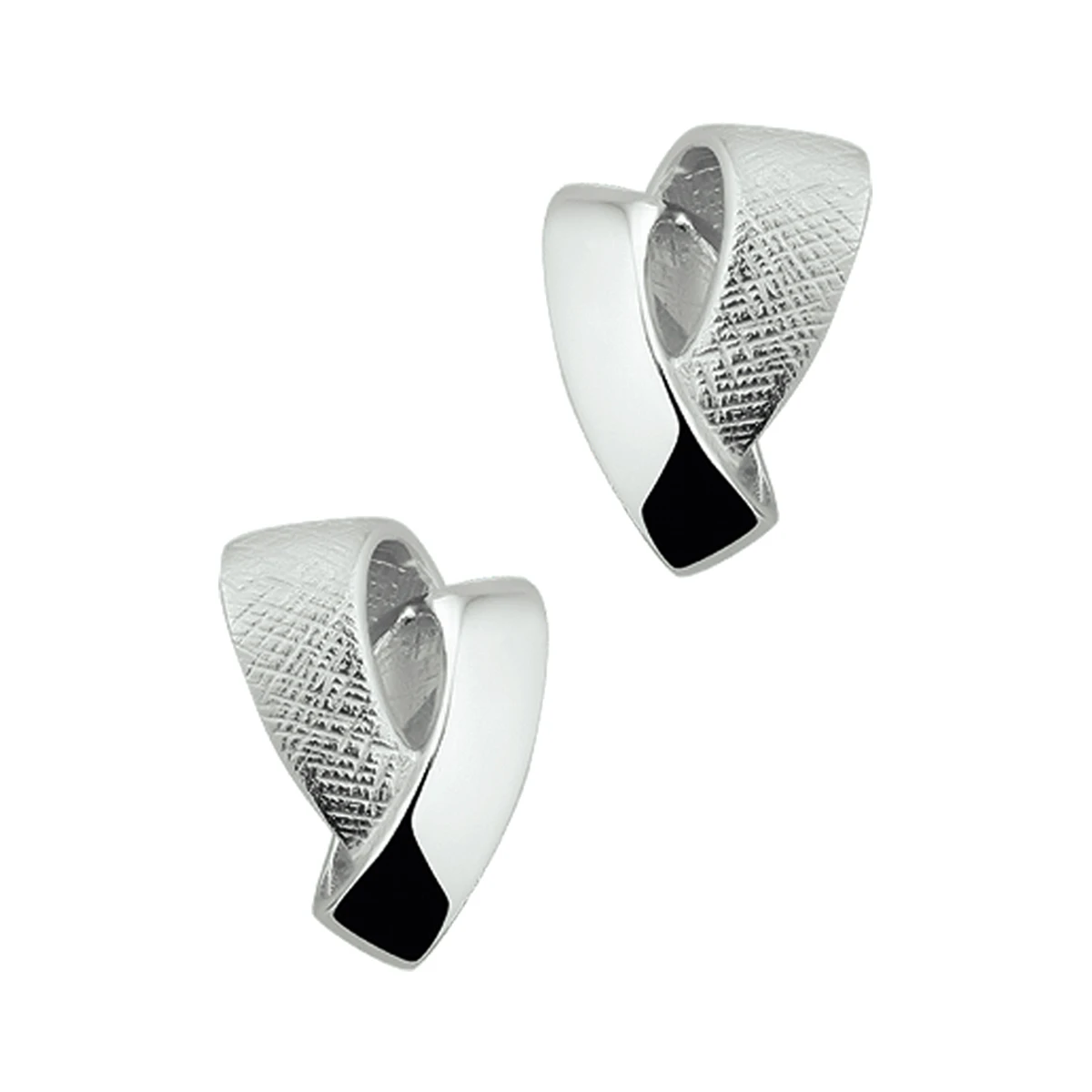 oorknoppen gescratcht zilver gerhodineerd