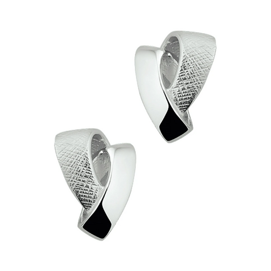 oorknoppen gescratcht zilver gerhodineerd