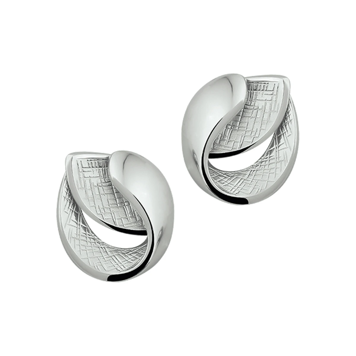 oorknoppen gescratcht zilver gerhodineerd