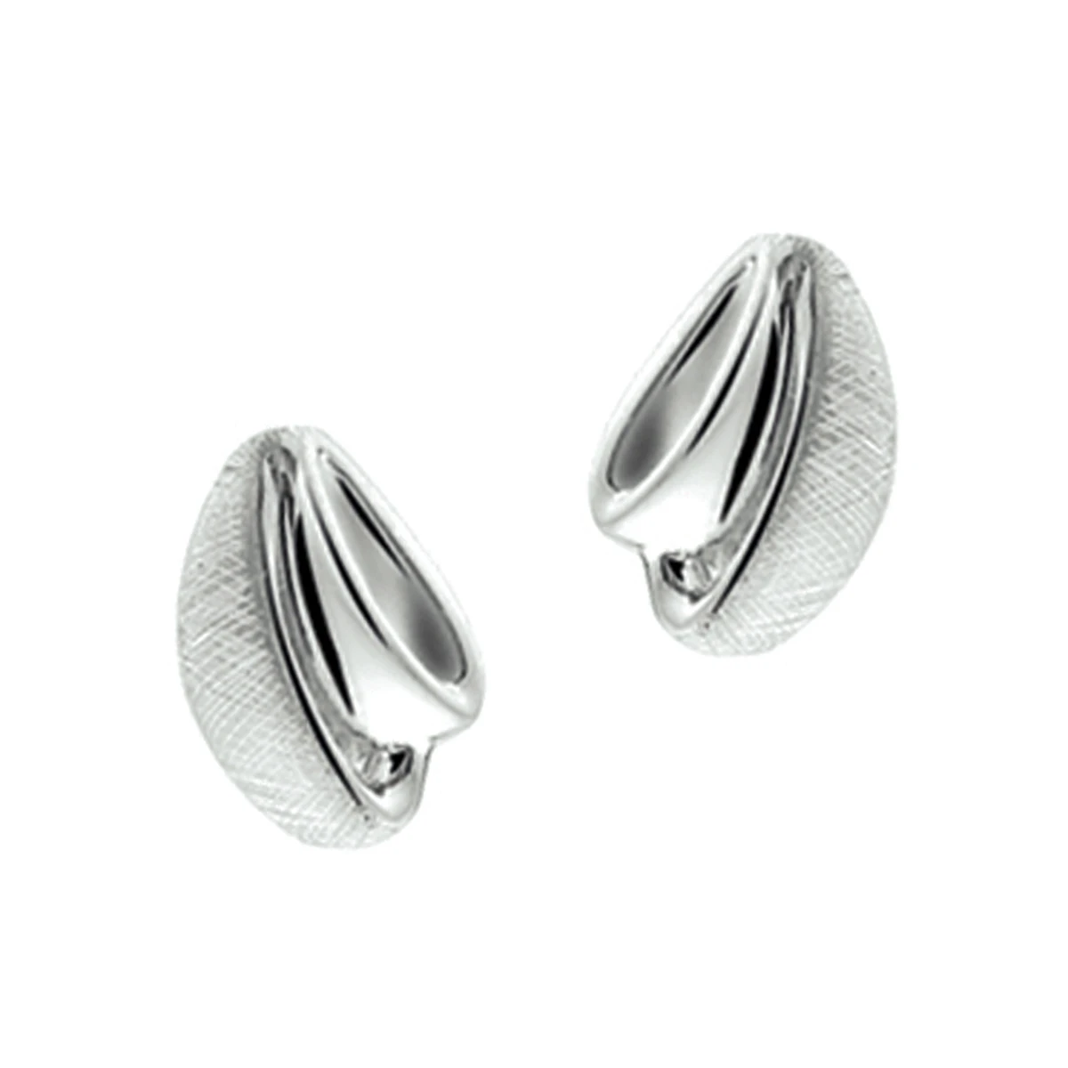 oorknoppen gescratcht zilver gerhodineerd