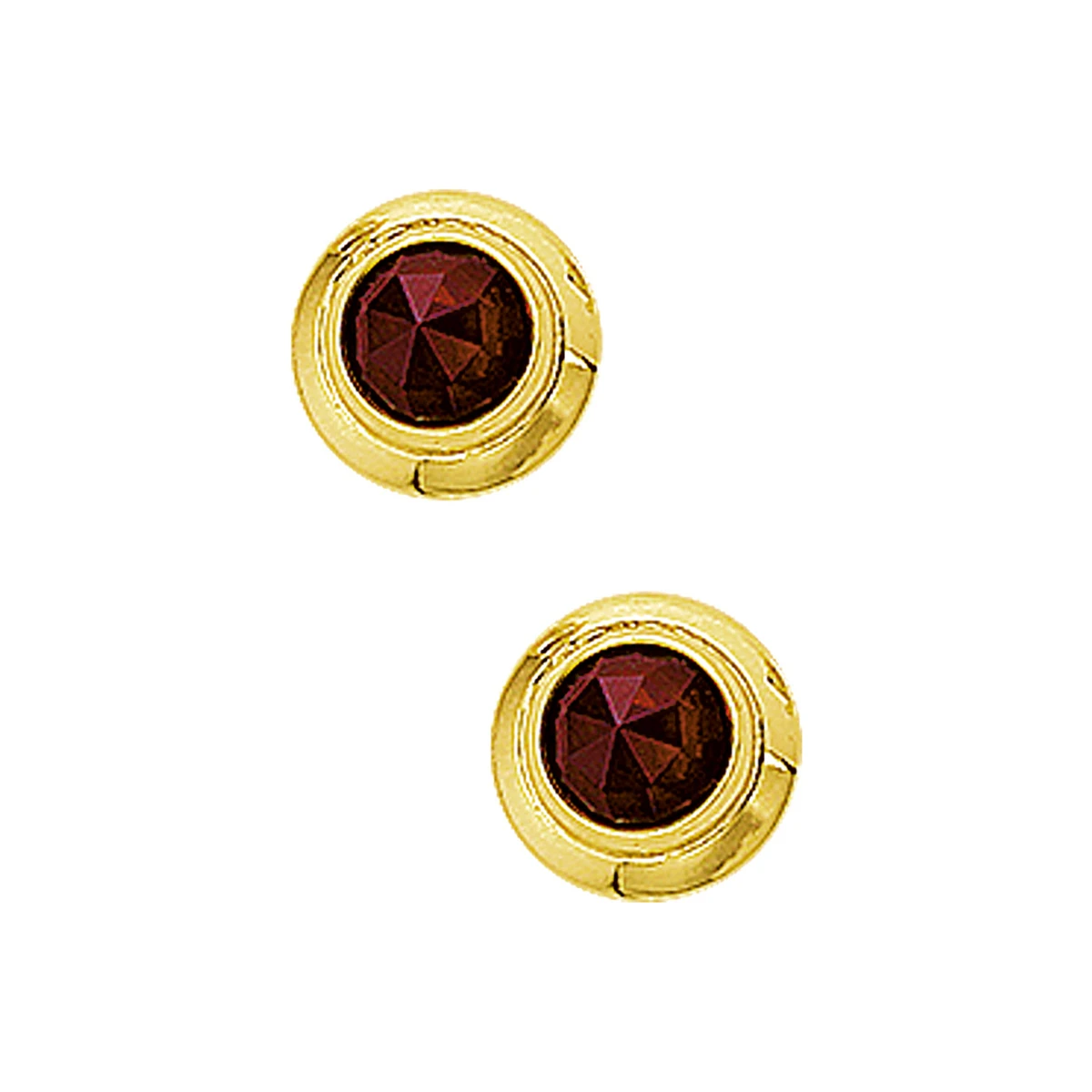 oorknoppen granaat 14K geelgoud