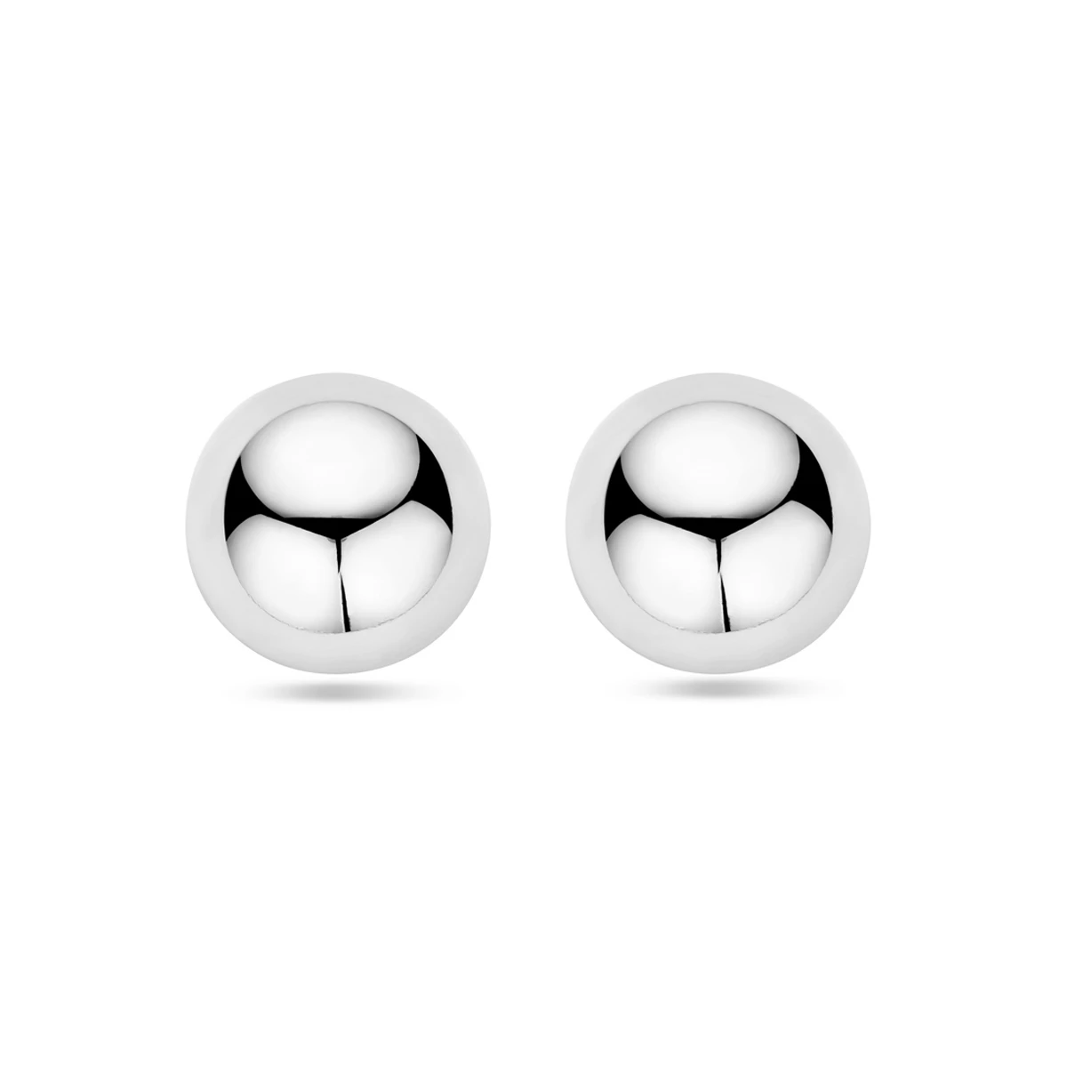 oorknoppen half-bol 20 mm zilver gerhodineerd