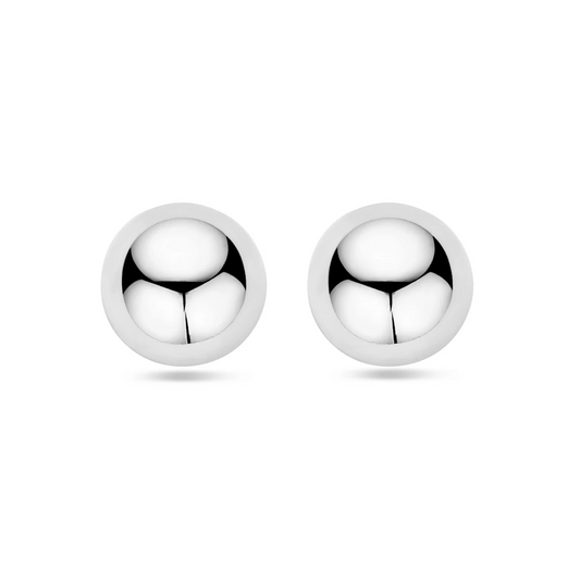 oorknoppen half-bol 20 mm zilver gerhodineerd