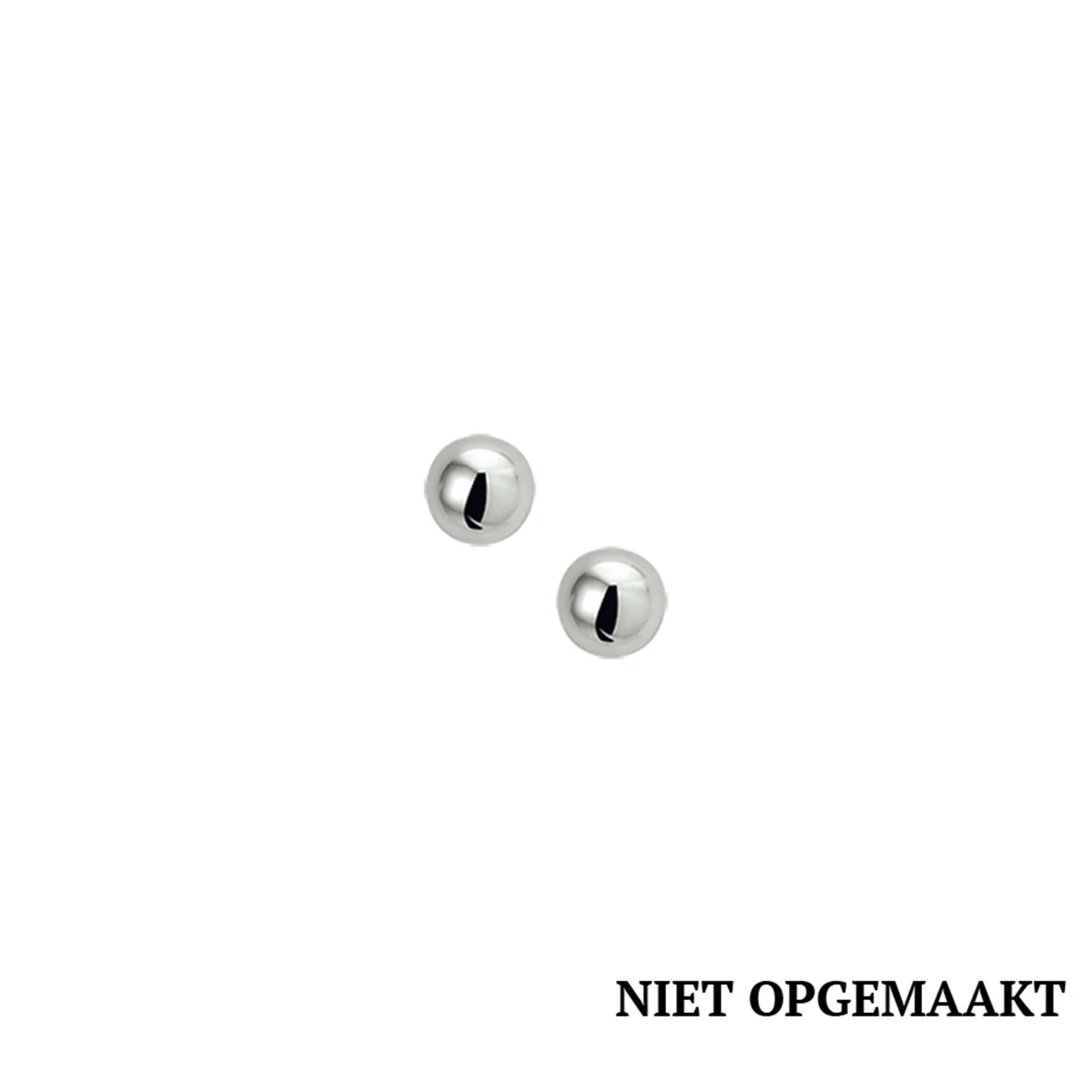 oorknoppen half-bol zilver gerhodineerd