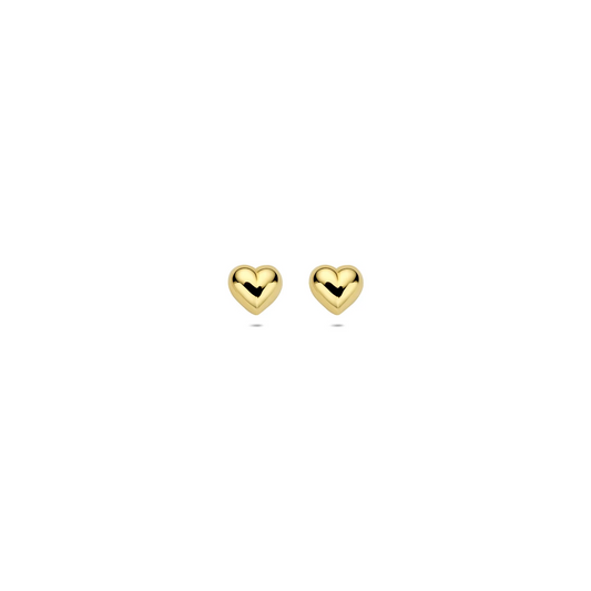 oorknoppen hart 14K geelgoud