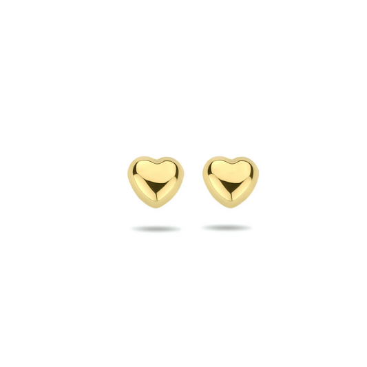 oorknoppen hart 14K geelgoud