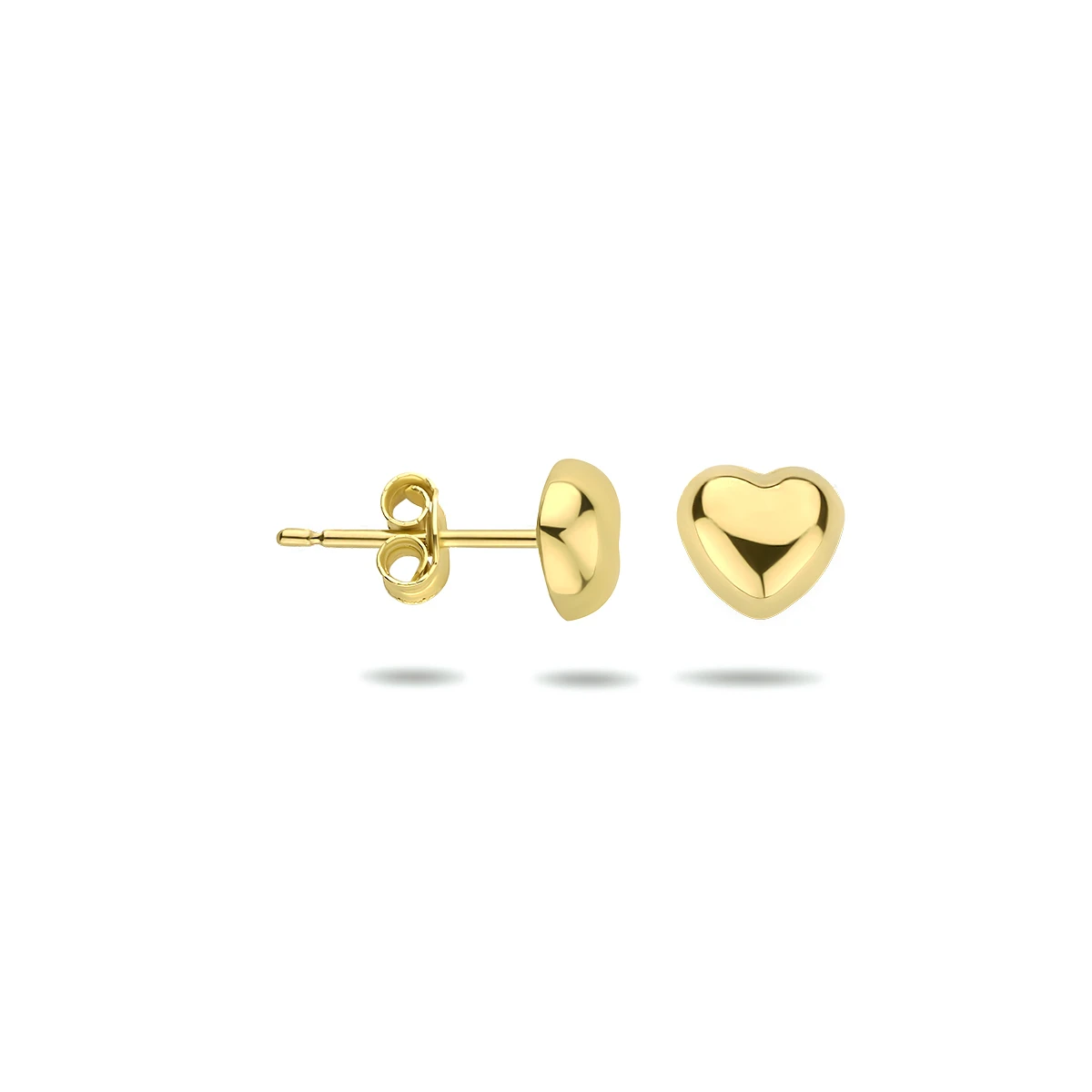 oorknoppen hart 14K geelgoud