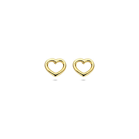 oorknoppen hart 14K geelgoud