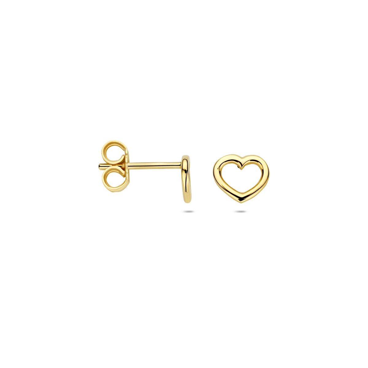 oorknoppen hart 14K geelgoud