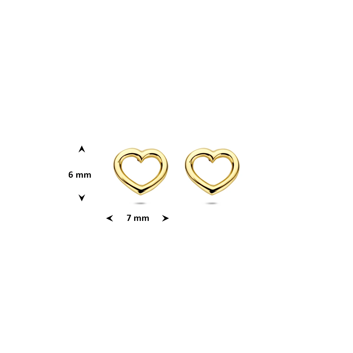 oorknoppen hart 14K geelgoud