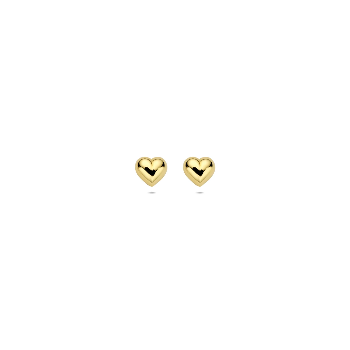 oorknoppen hart 4 mm 14K geelgoud