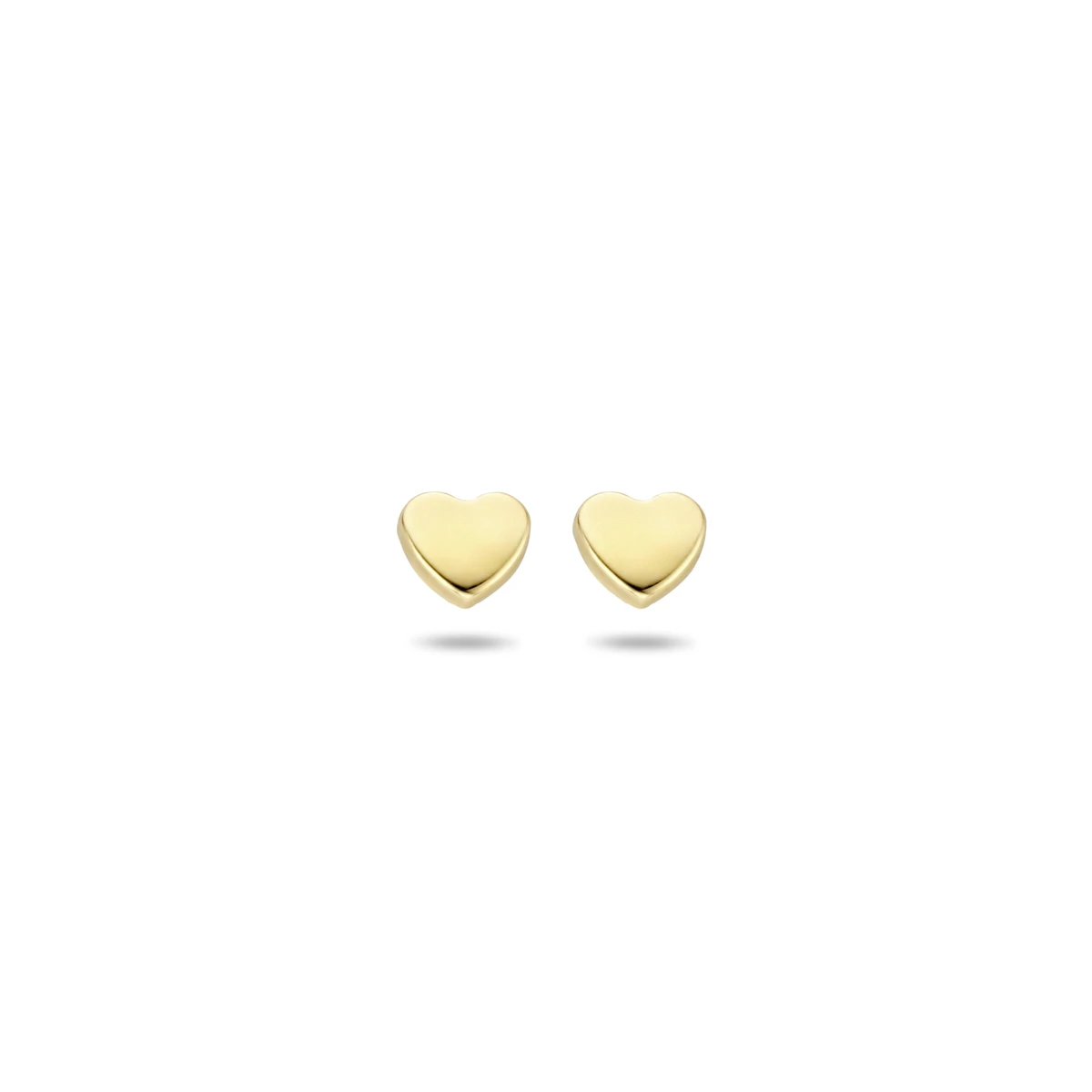 oorknoppen hart 4 mm 14K geelgoud