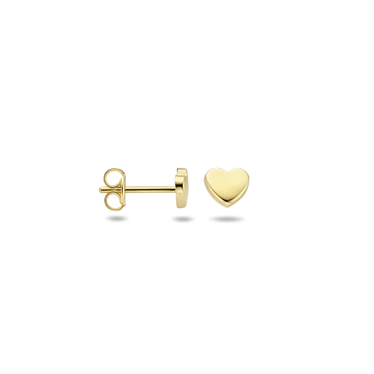 oorknoppen hart 4 mm 14K geelgoud
