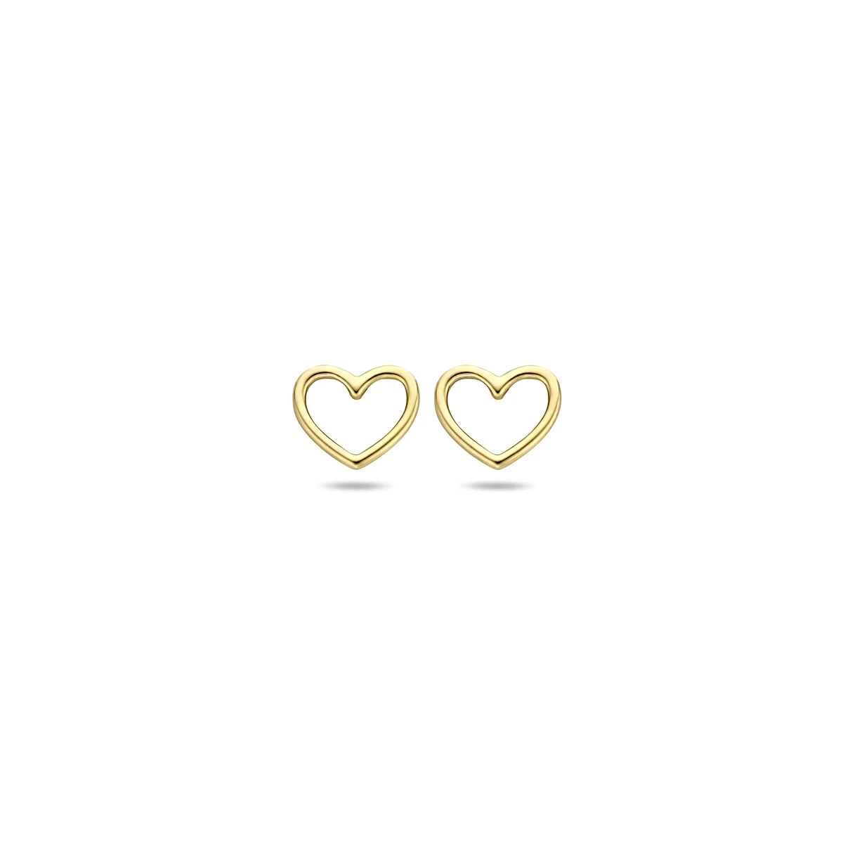 oorknoppen hart 5 mm 14K geelgoud