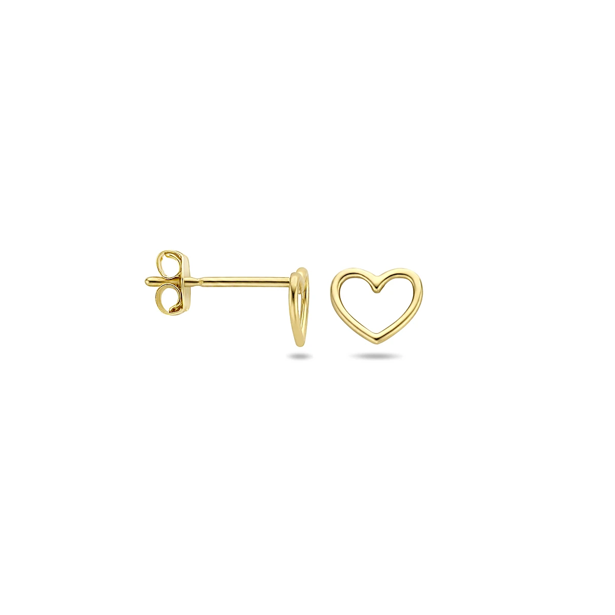 oorknoppen hart 5 mm 14K geelgoud