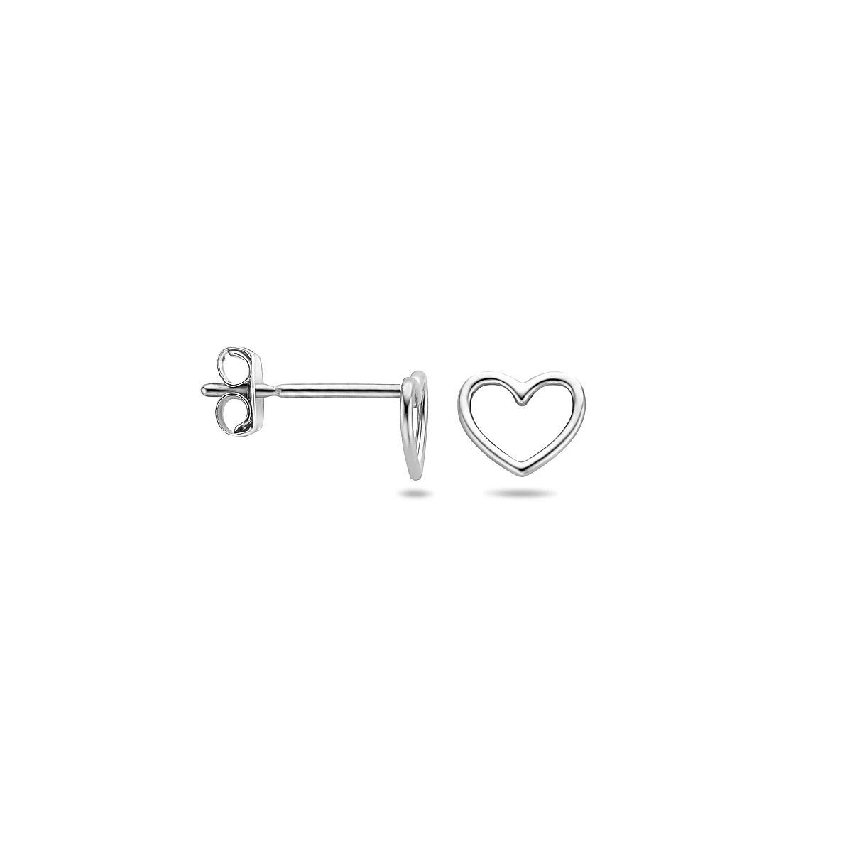 oorknoppen hart 5 mm 14K witgoud