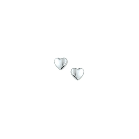 oorknoppen hart 5,5 mm zilver gerhodineerd