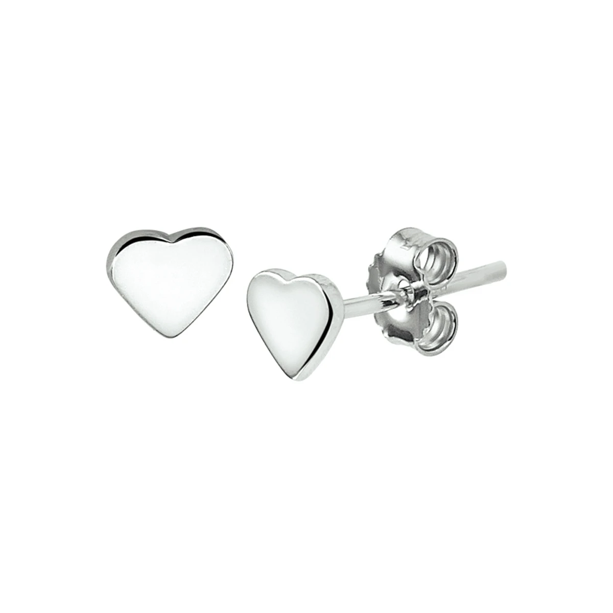 oorknoppen hart zilver gerhodineerd