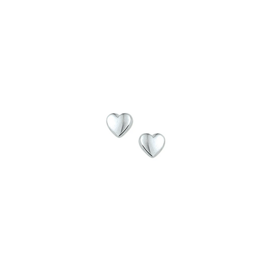 oorknoppen hart 5,5 mm zilver gerhodineerd