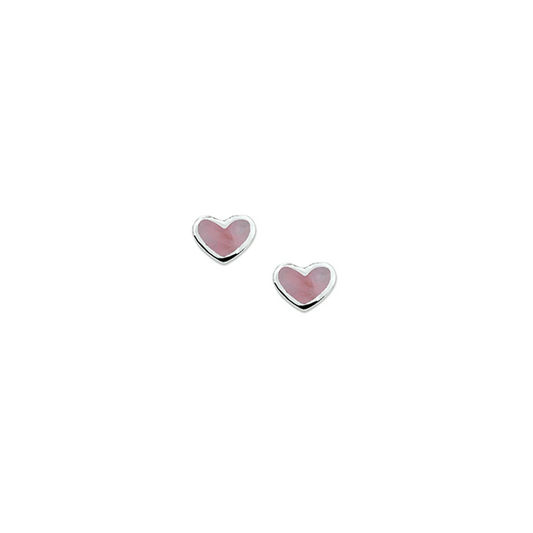 oorknoppen hart zilver gerhodineerd