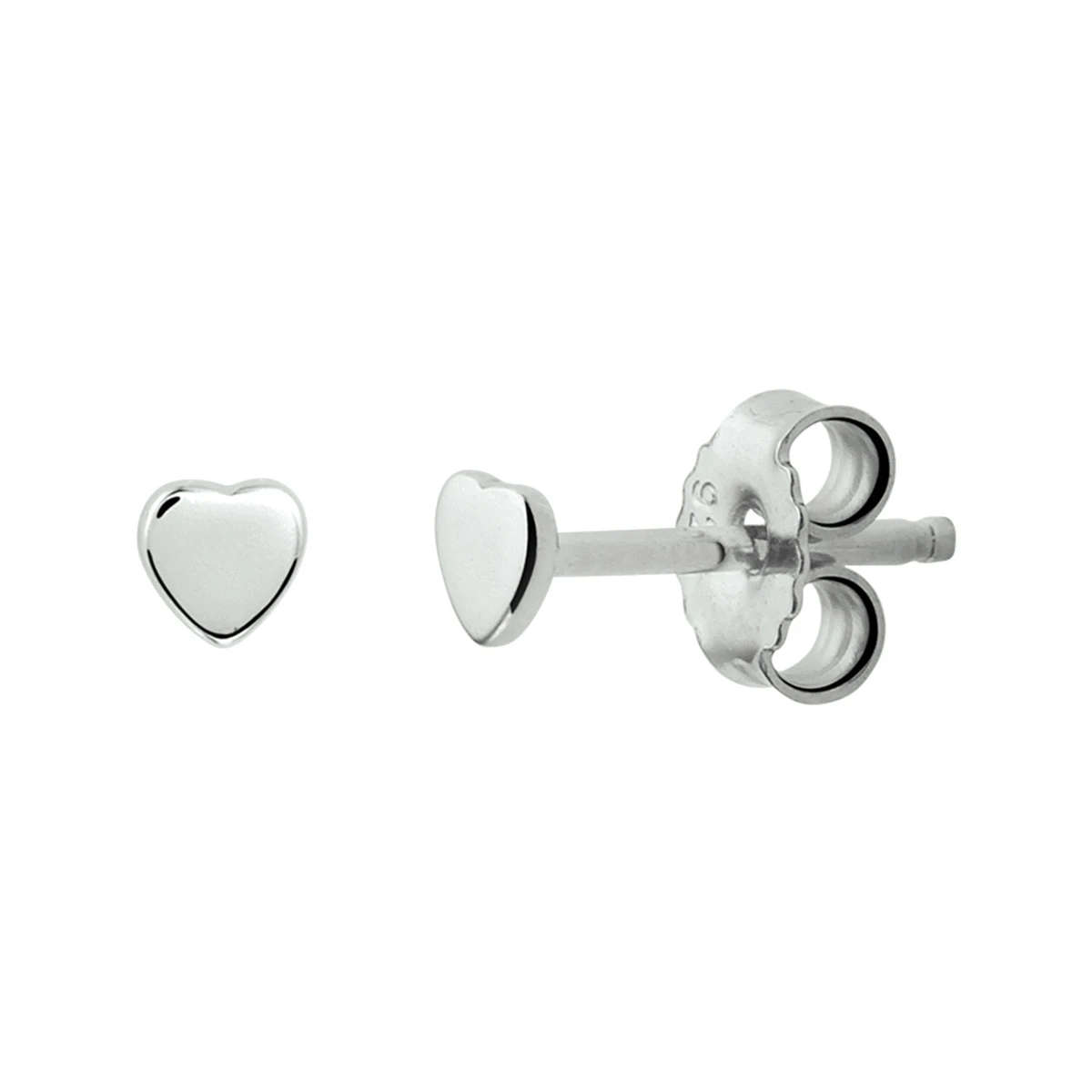 oorknoppen hart zilver gerhodineerd