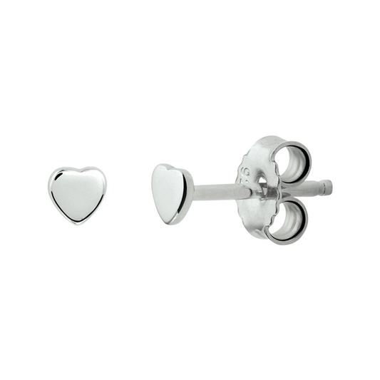 oorknoppen hart zilver gerhodineerd