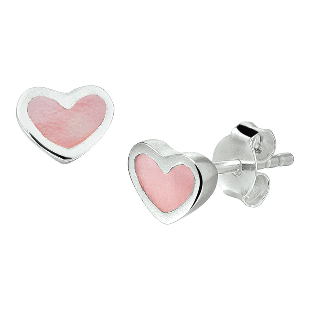 oorknoppen hart zilver wit