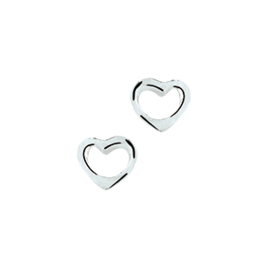 oorknoppen hart zilver wit