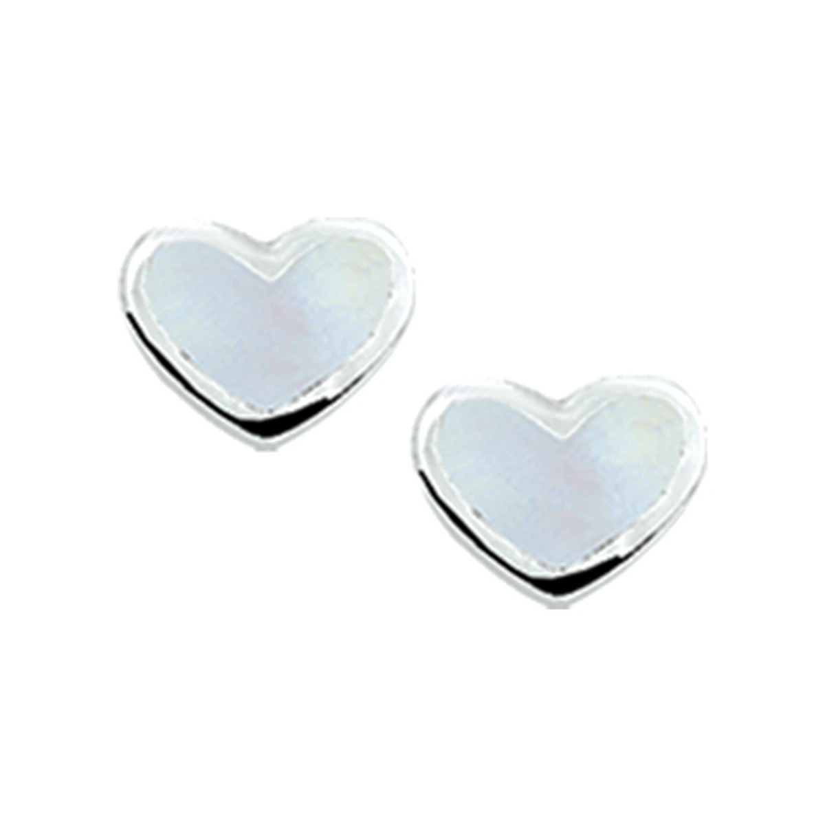 oorknoppen hart zilver wit