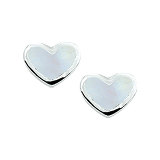 oorknoppen hart zilver wit