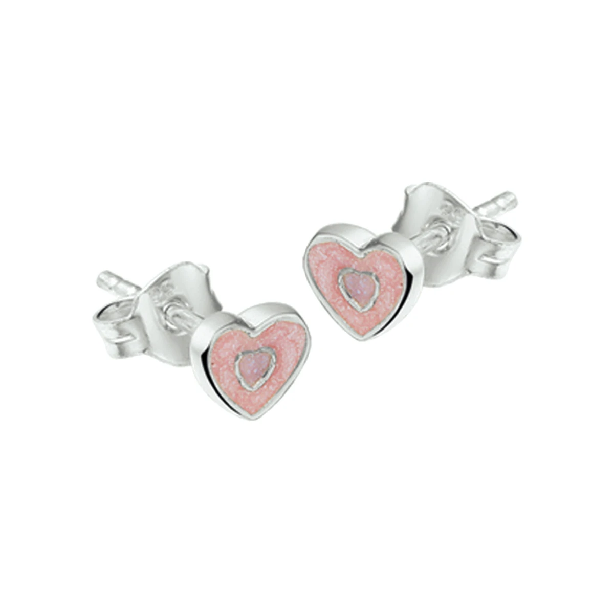 oorknoppen hart zilver wit