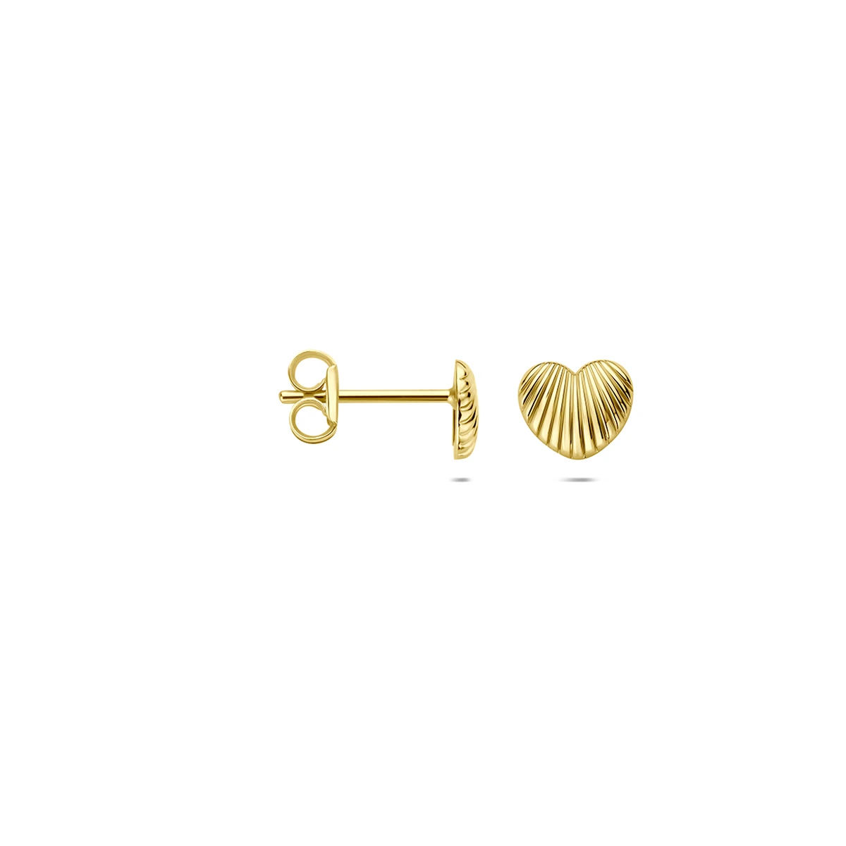 oorknoppen hartje 5 mm 14K geelgoud