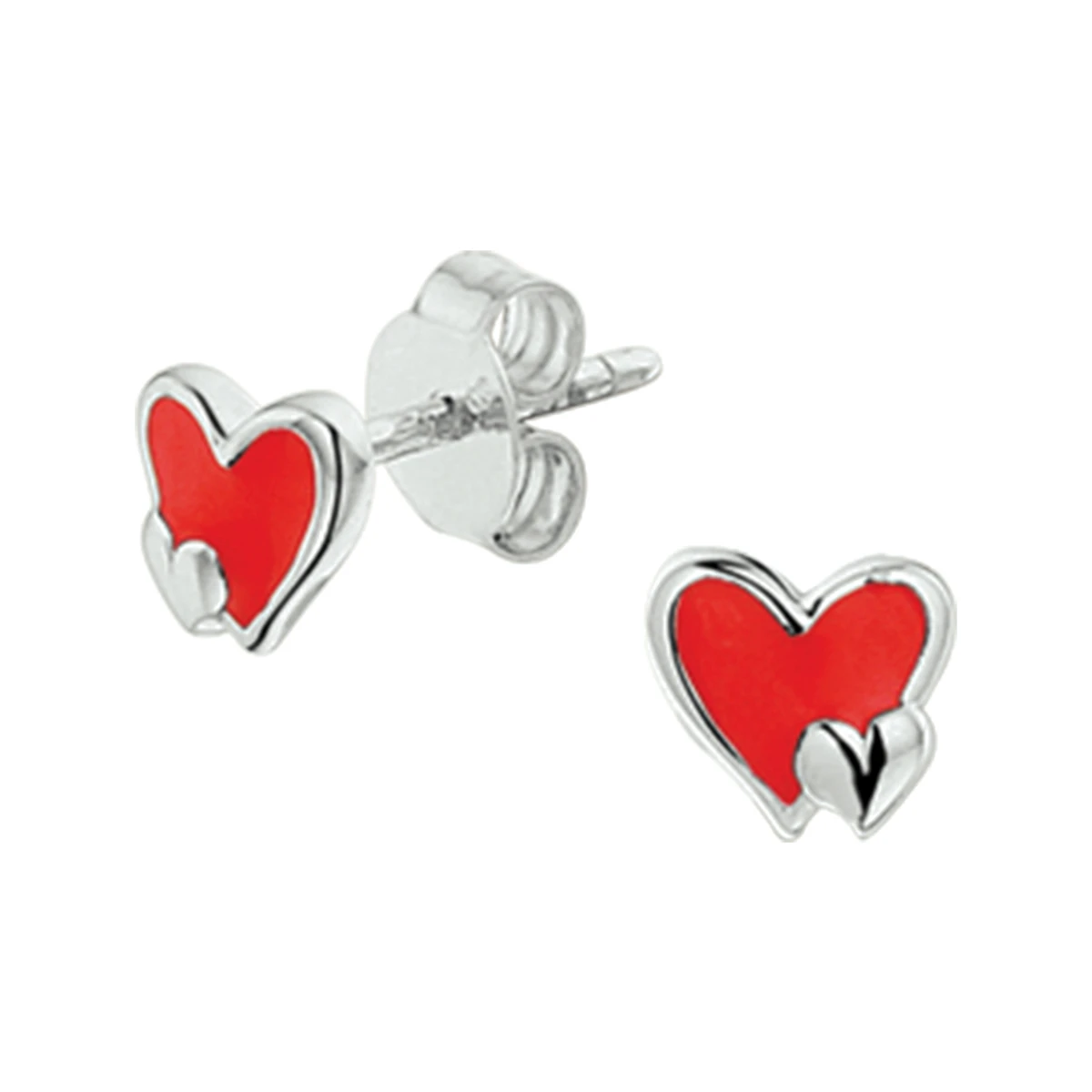 oorknoppen hartjes zilver gerhodineerd