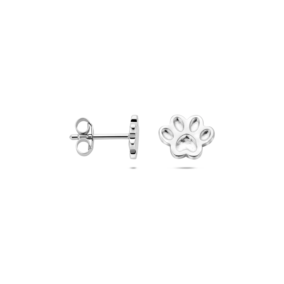 oorknoppen hondenpoot 6 mm zilver gerhodineerd