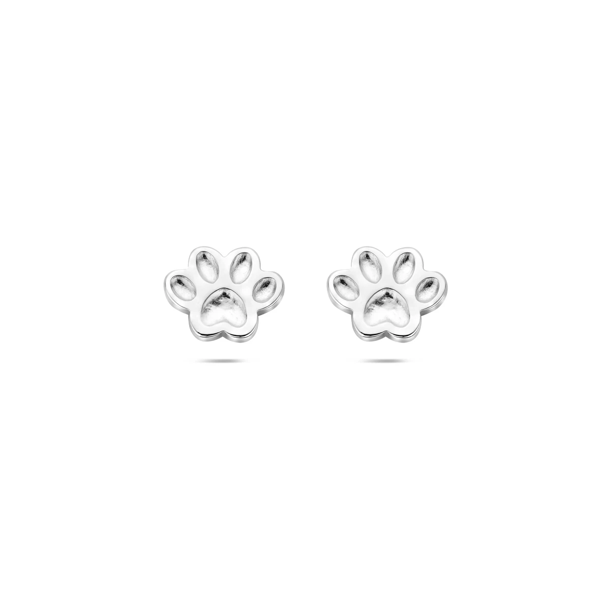 oorknoppen hondenpoot 6 mm zilver gerhodineerd