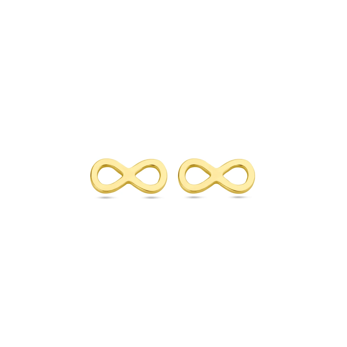 oorknoppen infinity 1 micron zilver verguld (geel)