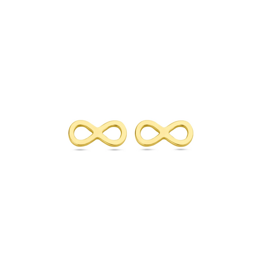 oorknoppen infinity 1 micron zilver verguld (geel)
