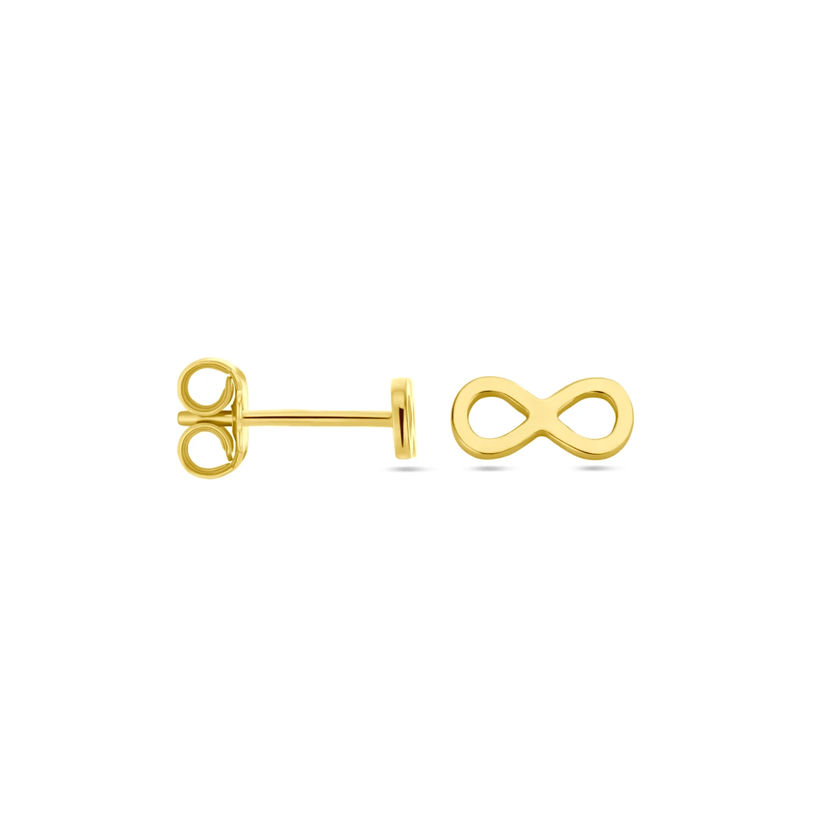 oorknoppen infinity 1 micron zilver verguld (geel)