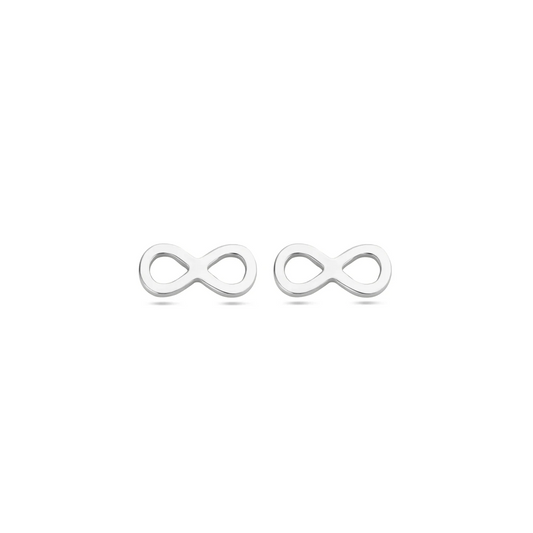 oorknoppen infinity zilver gerhodineerd