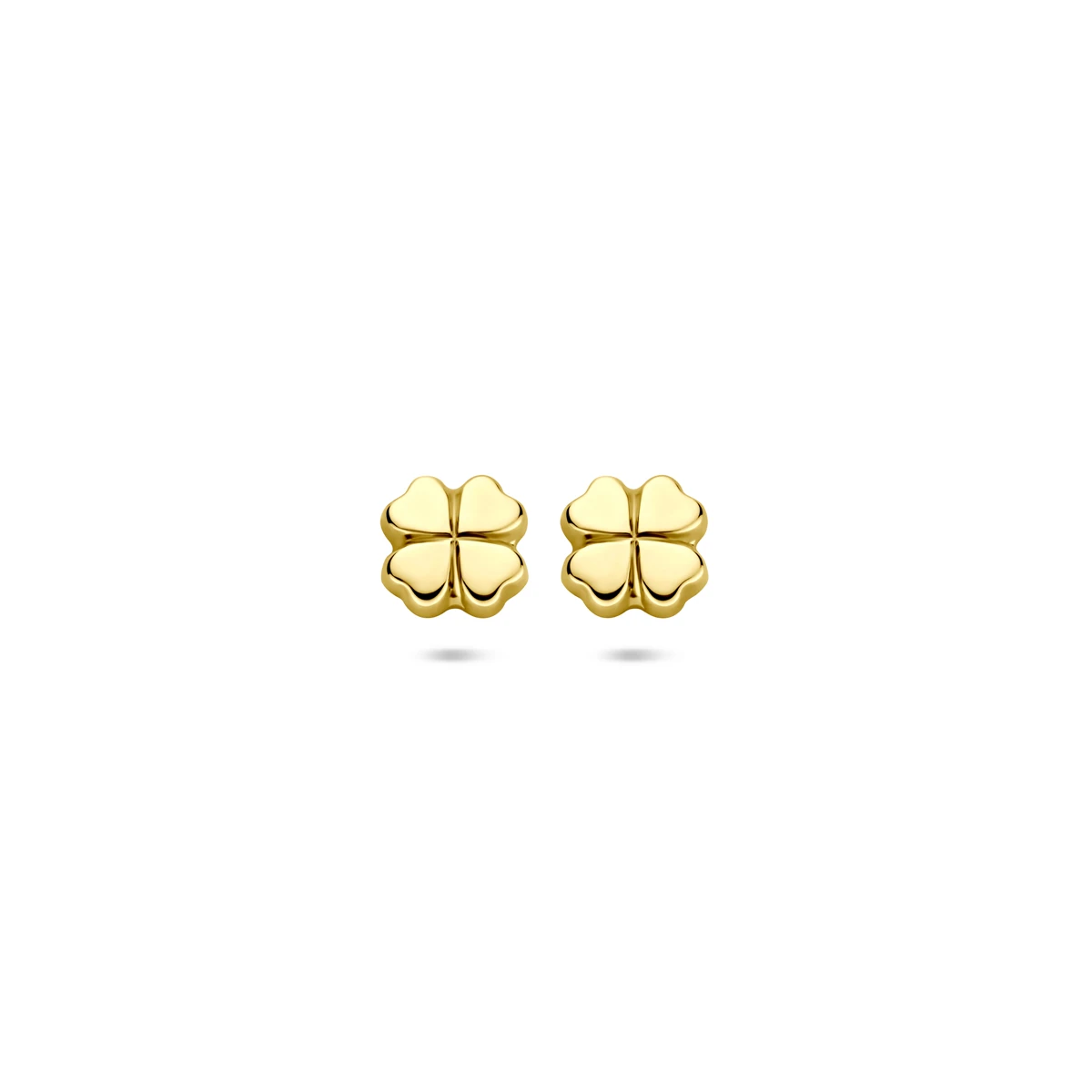 oorknoppen klavertje 5,5 mm 14K geelgoud