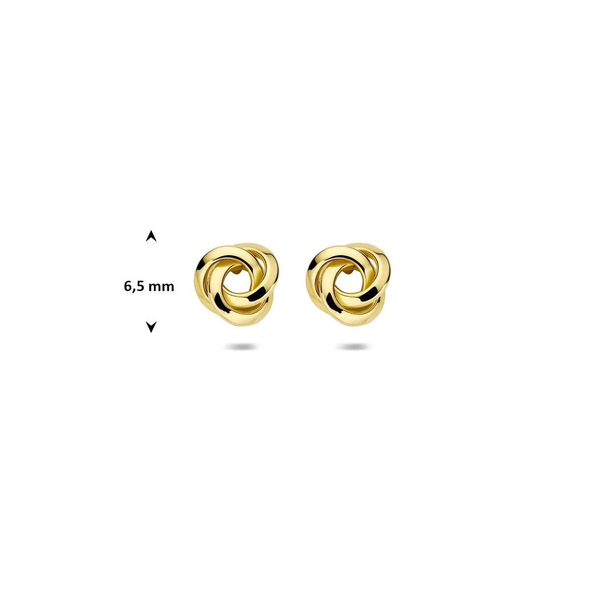 oorknoppen knoop 6,5 mm 14K geelgoud