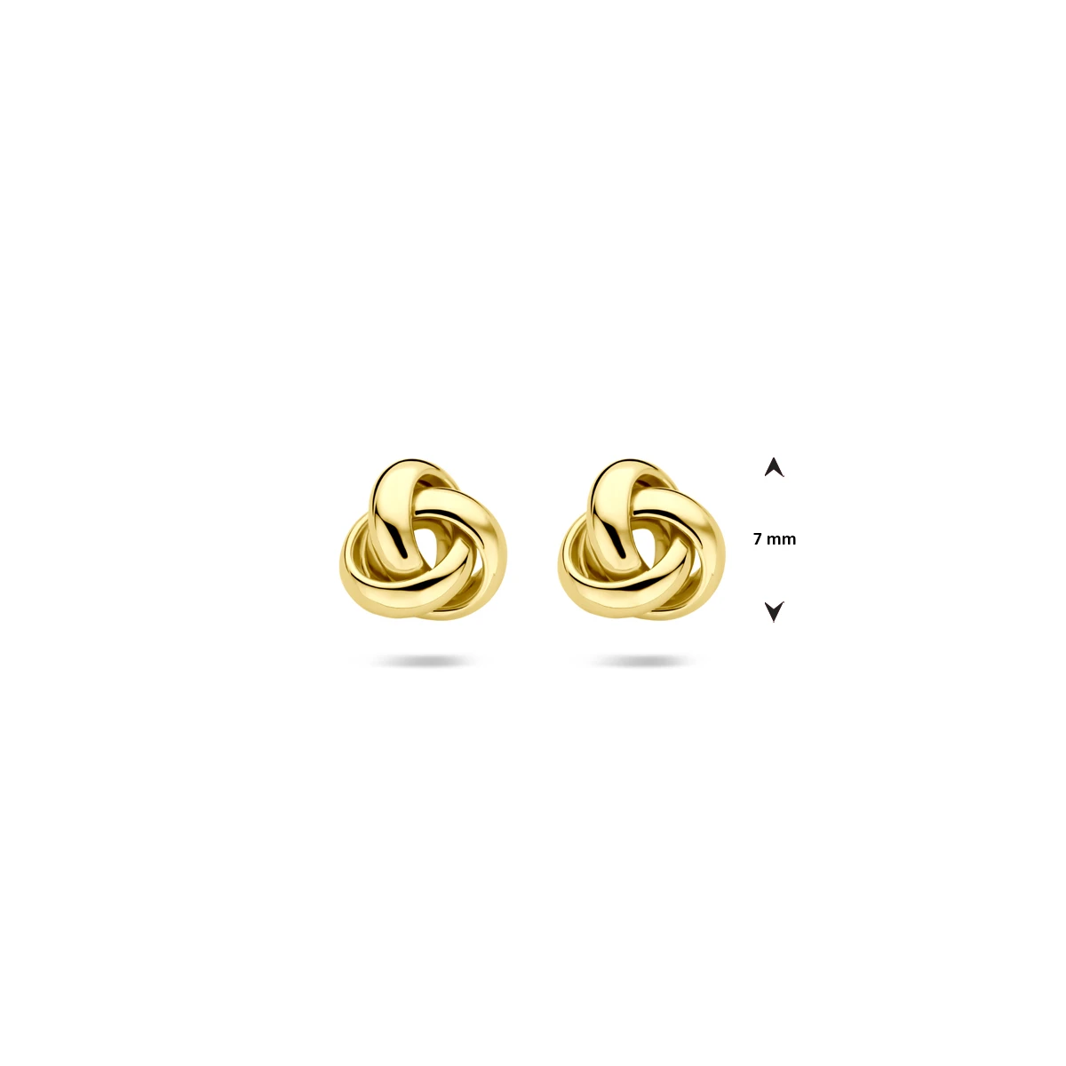 oorknoppen knoop 7 mm 14K geelgoud