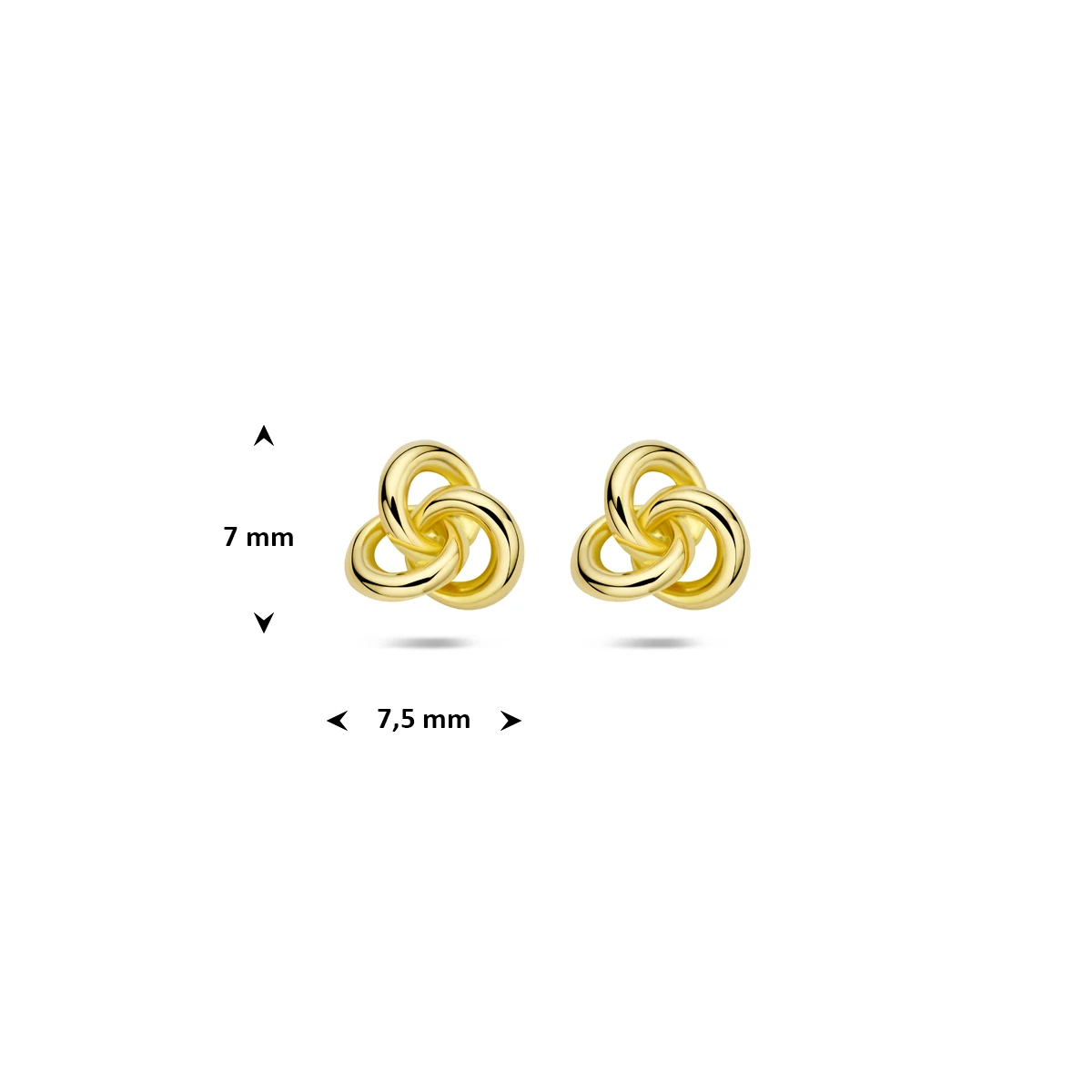 oorknoppen knoop 7 mm 14K geelgoud
